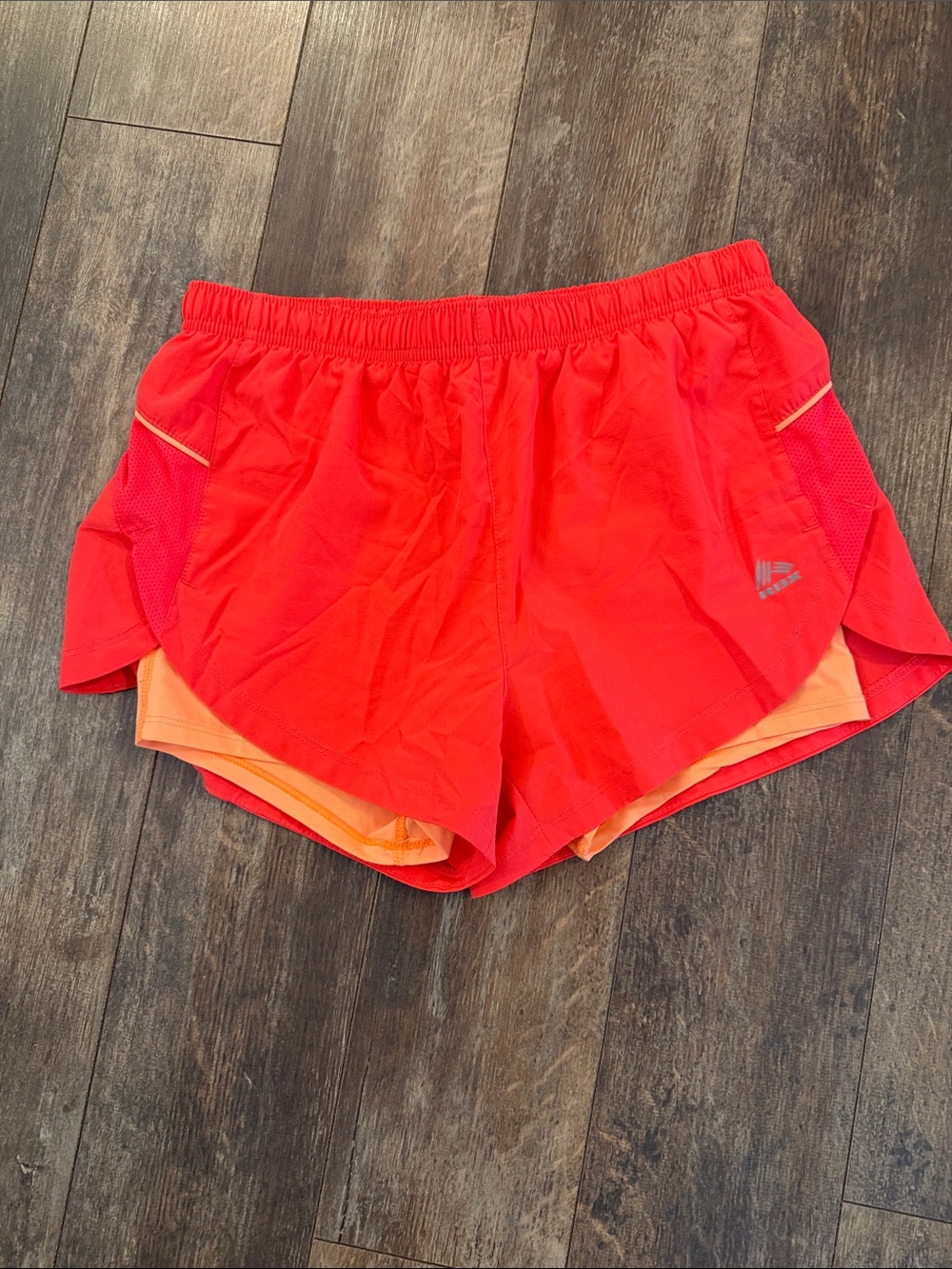 adidas Women's Red/Orange Running Shorts with Orange Liner